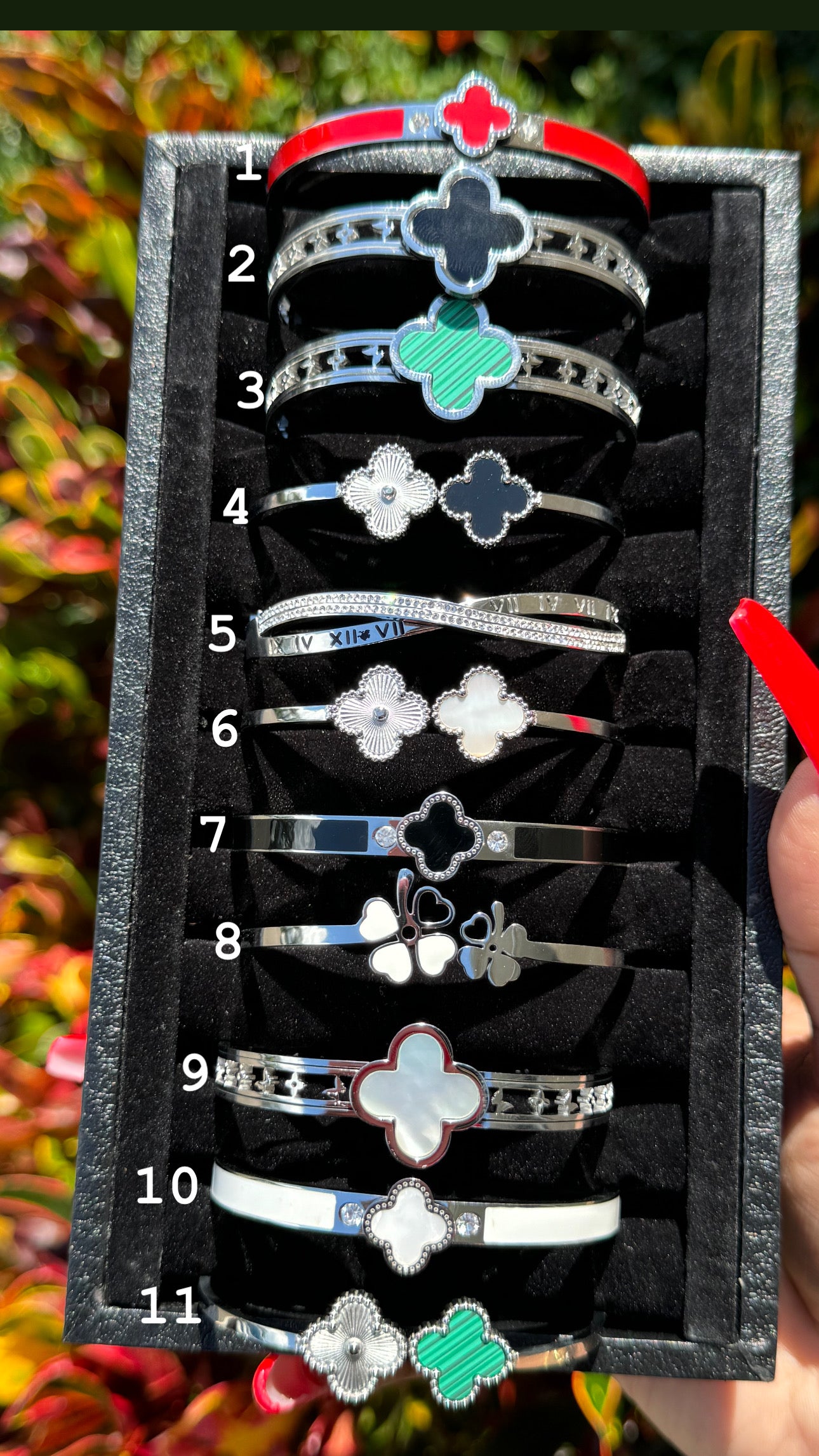 Clover Open Cuff Silver