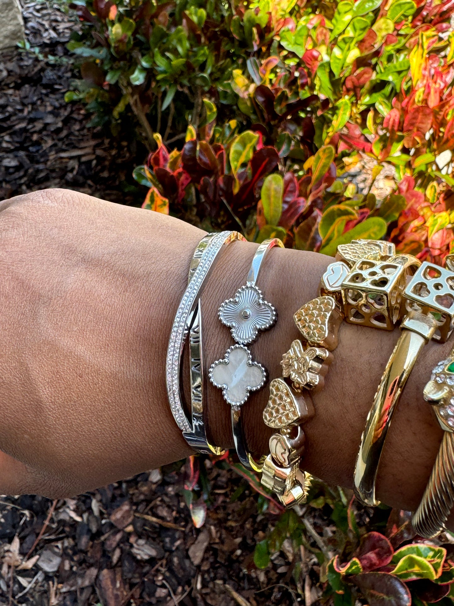 Clover Open Cuff Silver