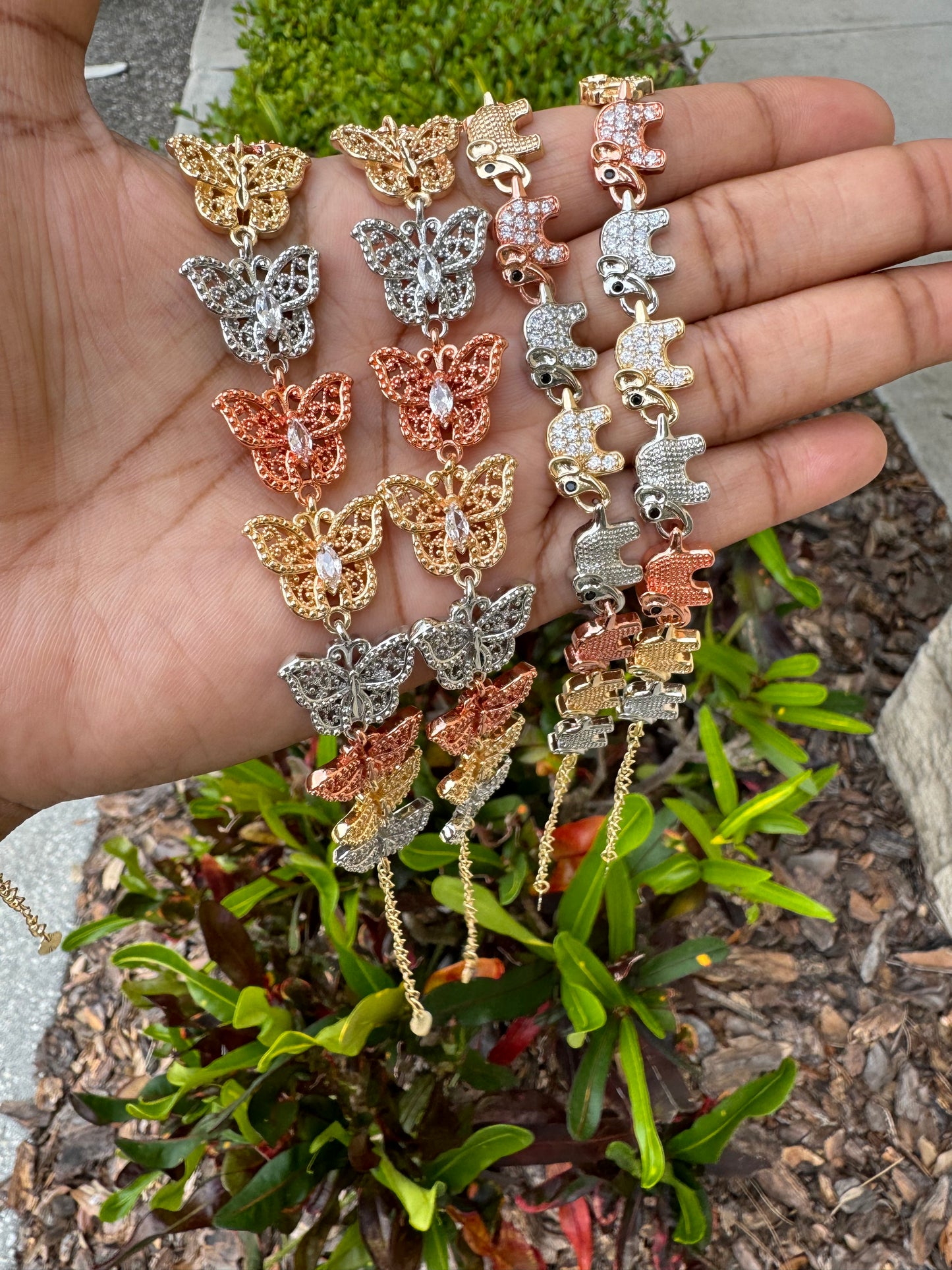 3D TriTone Butterfly, Elephant, Turtle