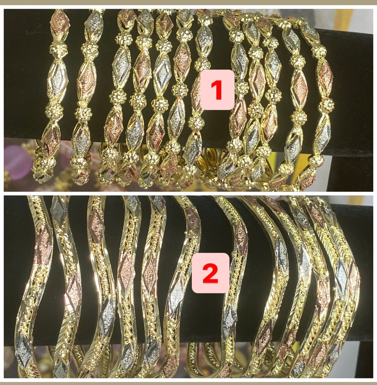 Copper TriTone Bangles Size 5”