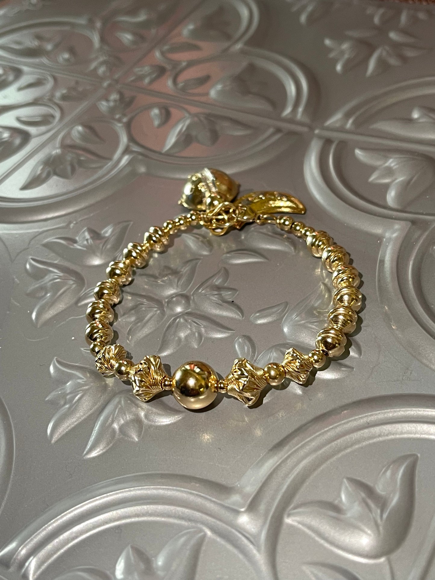 New 14K GF Beaded Bracelet