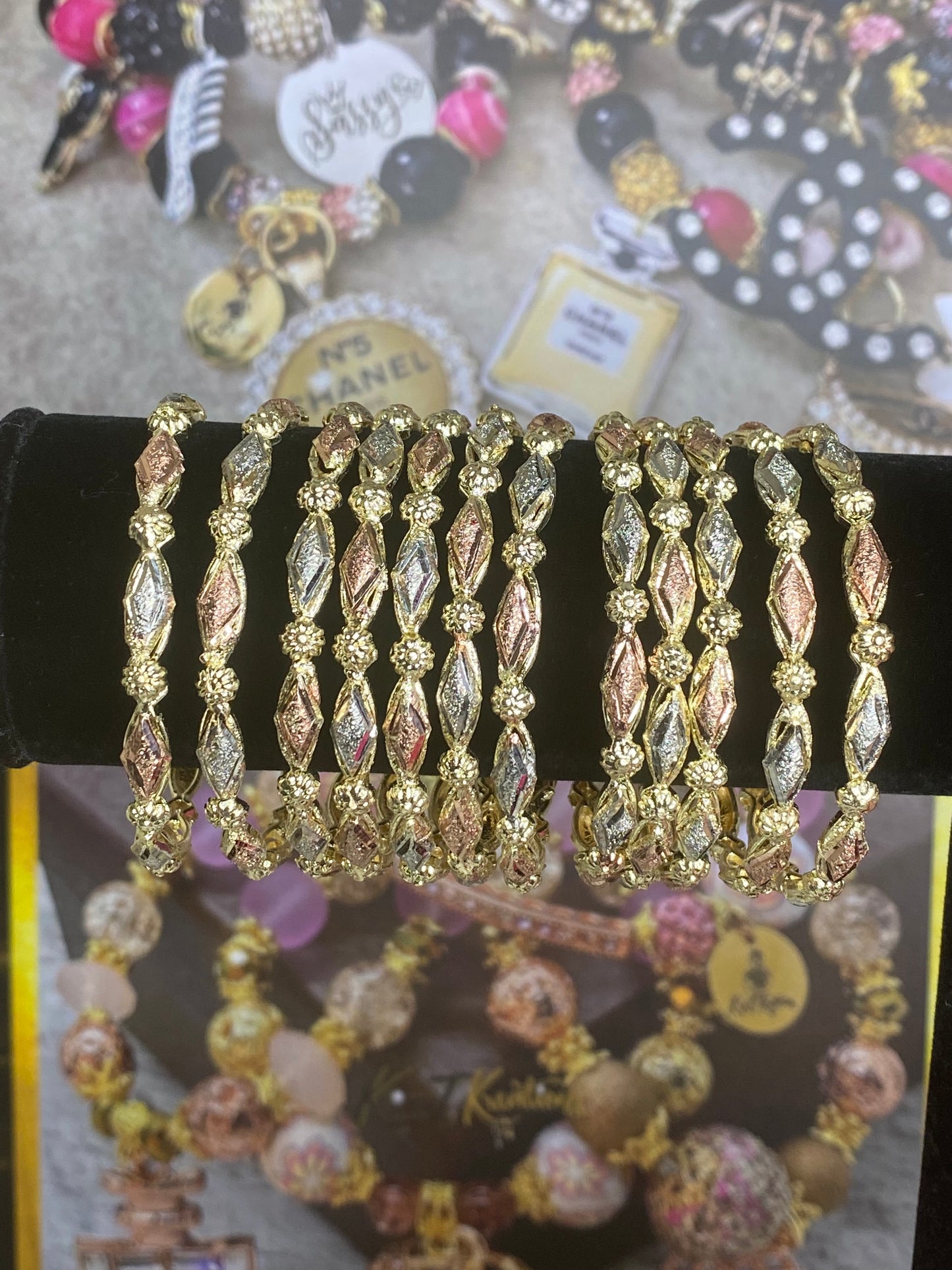 Copper TriTone Bangles Size 5”