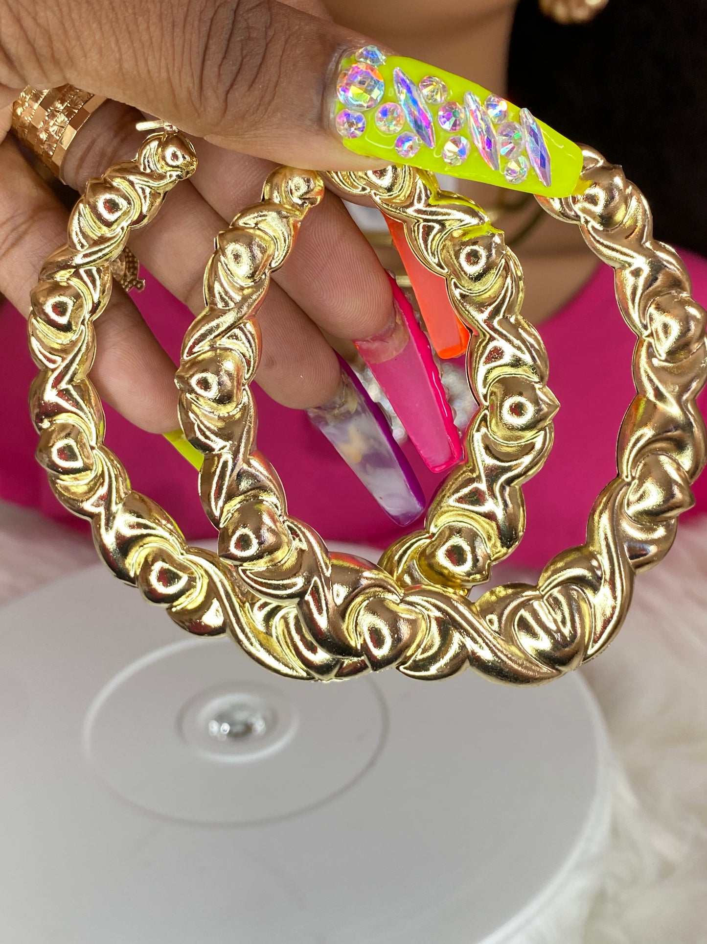 Xmas 🎄 in July Oval Bamboo Earrings..XXL, L, M