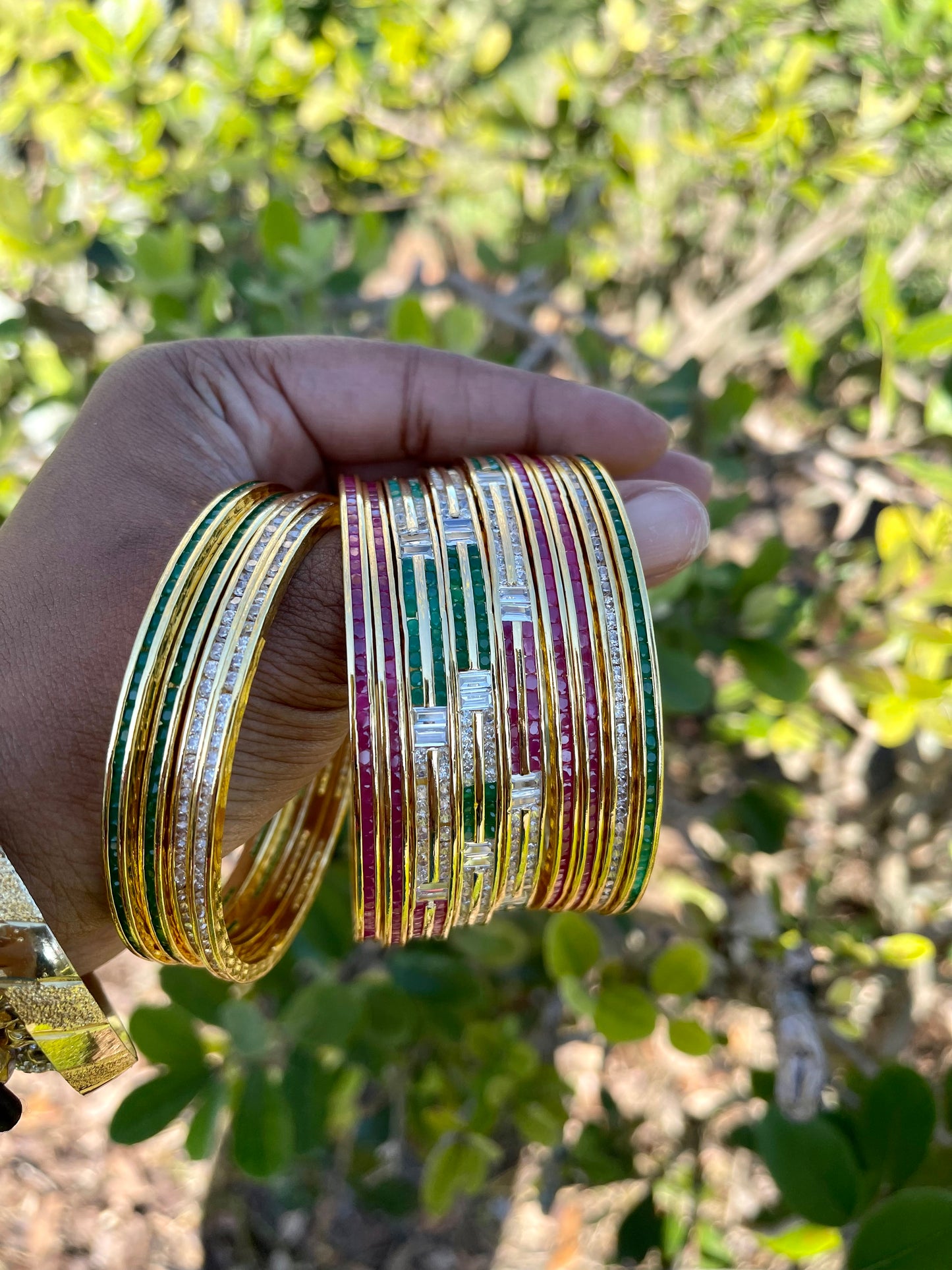 BFS … Emerald American Diamond Bangles