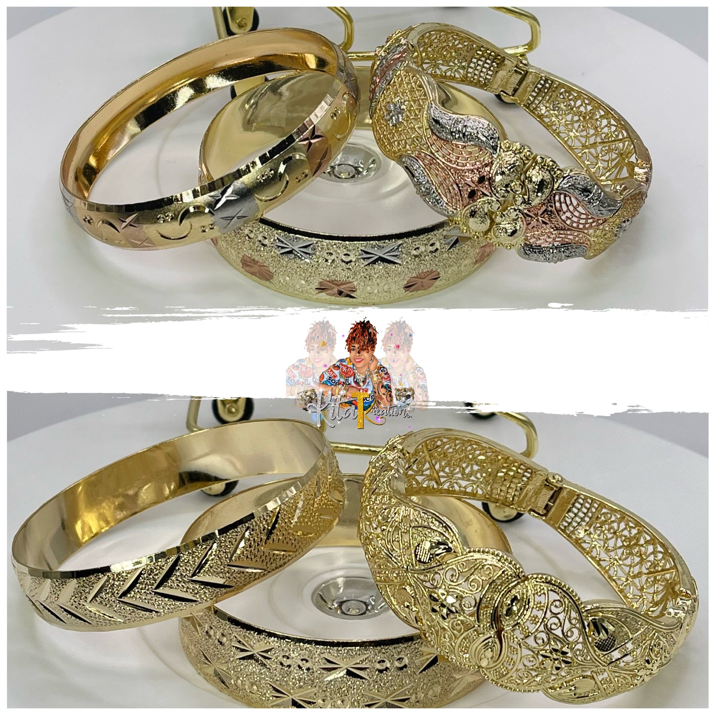 Kita Klaus Gold or TriTone Size 7” 4pc Set