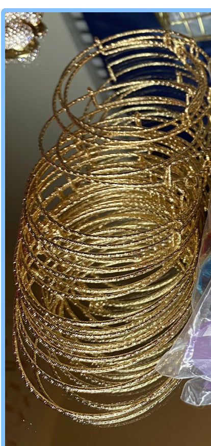 Gold Messy Wire Bangles 21pcs