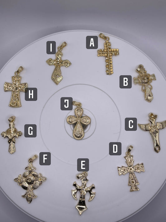 Gold Cross Charms